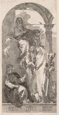 Madonna with Saints Agnes, Catherine and Rosa. Creator: Giovanni Domenico Tiepolo (Italian, 1727-1804)
