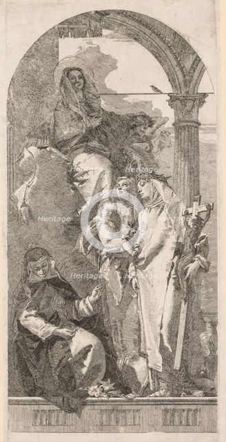 Madonna with Saints Agnes, Catherine and Rosa. Creator: Giovanni Domenico Tiepolo (Italian, 1727-1804).