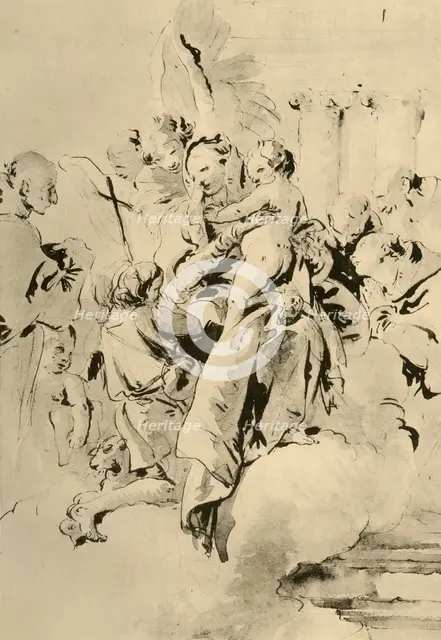 'Madonna with Saints and Angels', mid 18th century, (1928). Artist: Giovanni Battista Tiepolo.