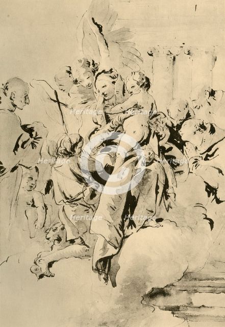 'Madonna with Saints and Angels', mid 18th century, (1928). Artist: Giovanni Battista Tiepolo.