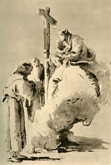 Madonna with two holy Monks mid 18th century, (1928). Artist: Giovanni Battista Tiepolo