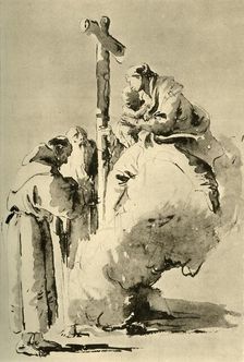 Madonna with two holy Monks mid 18th century, (1928). Artist: Giovanni Battista Tiepolo