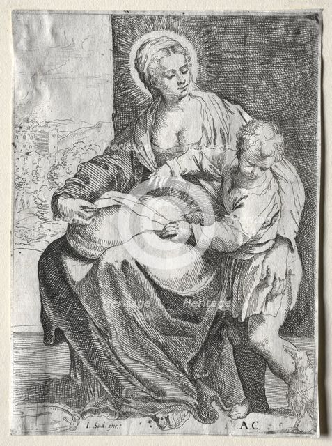 Madonna with the White Raven, 1500s. Creator: Annibale Carracci (Italian, c. 1560-1609), school of.