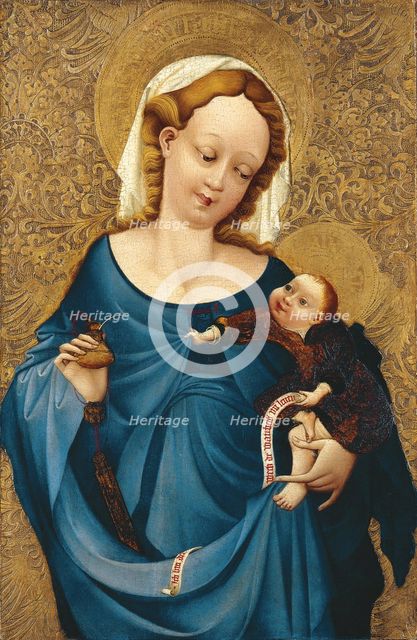 Madonna with the inkwell, ca 1430. Artist: Master of the Middle-Rhine  