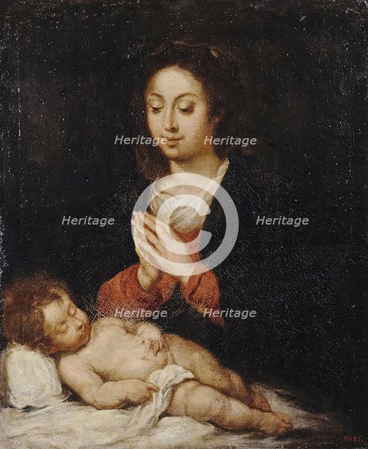 Madonna with the Sleeping Infant Christ, 1668. Creator: Jeronimo de Bobadilla.