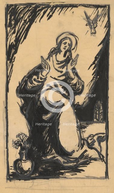 Madonna with vase and flowers, 1940-1944. Creator: Ján Novák.
