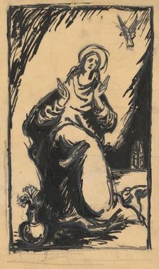 Madonna with vase and flowers, 1940-1944. Creator: Ján Novák