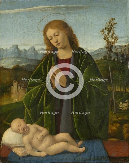 Madonna Adoring the Child, c. 1520. Creator: Marco Basaiti.