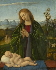 Madonna Adoring the Child, c. 1520. Creator: Marco Basaiti