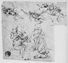 Madonna Adoring the Infant Christ and Other Figures c1480 (1945). Artist: Leonardo da Vinci