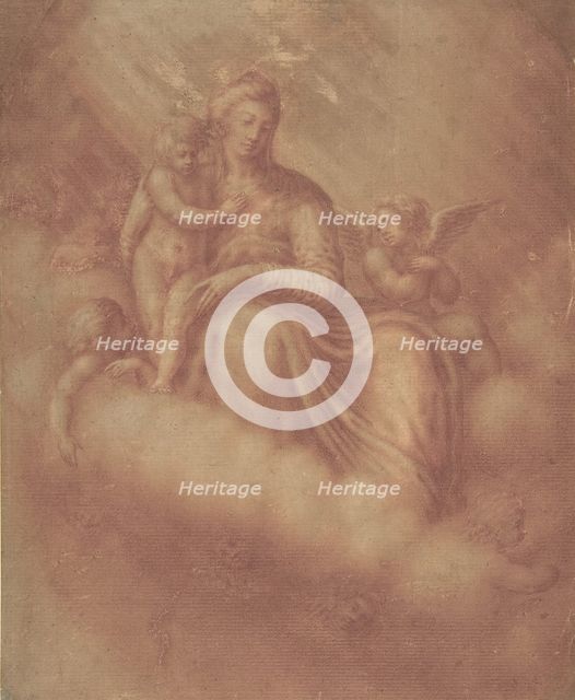 Madonna and Child Among the Clouds, 16th century. Creator: Anon.