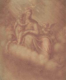 Madonna and Child Among the Clouds, 16th century. Creator: Anon