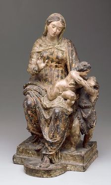 Madonna and Child and the Young St. John, mid or late 16th century. Creators: Virgin Mary, Jesus Christ, Antonio Calcagni