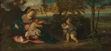 Madonna and Child and the Infant Saint John in a Landscape, 1540/1550. Creator: Polidoro da Lanciano