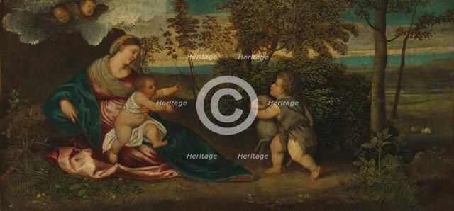 Madonna and Child and the Infant Saint John in a Landscape, 1540/1550. Creator: Polidoro da Lanciano.