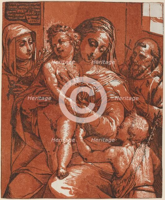 Madonna and Child Accompanied by Saints, 1585. Creator: Andrea Andreani.