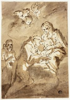 Madonna and Child Adored by Saint Francis, n.d. Creator: Unknown
