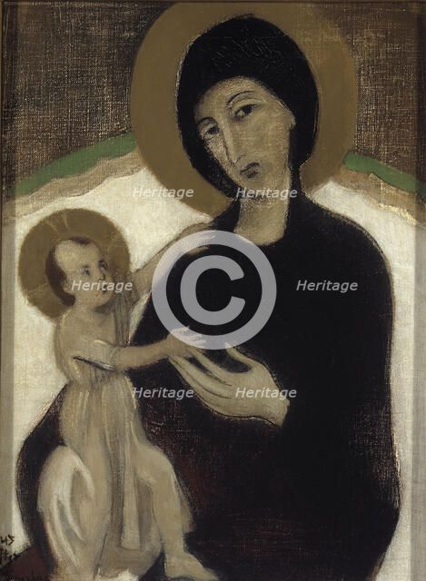 Madonna and Child, after Cimabue, 1932. Creator: Helene Schjerfbeck.