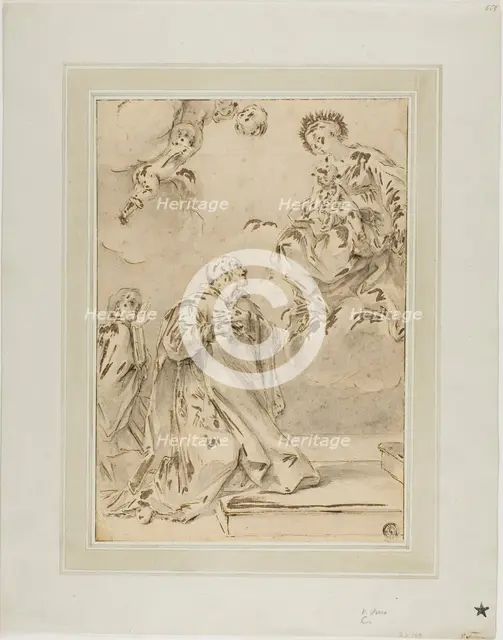 Madonna and Child Appearing to Male Saint, n.d. Creator: Unknown.