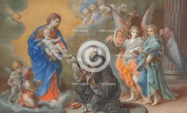 Madonna and Child Appearing to Saint Louis Gonzaga, c. 1750. Creator: Veronica Stern.