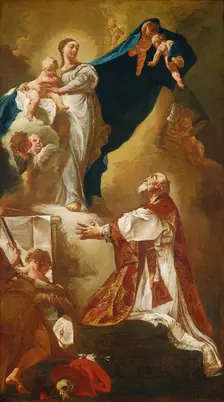 Madonna and Child Appearing to Saint Philip Neri, probably 1725 or after. Creator: Giovanni Battista Piazzetta