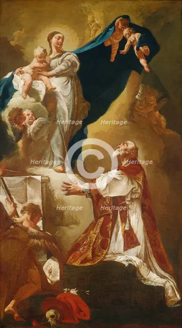 Madonna and Child Appearing to Saint Philip Neri, probably 1725 or after. Creator: Giovanni Battista Piazzetta.