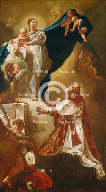 Madonna and Child Appearing to Saint Philip Neri, probably 1725 or after. Creator: Giovanni Battista Piazzetta.
