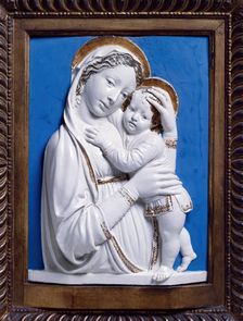 Madonna and Child, between 1445 and 1450. Creators: Virgin Mary, Jesus Christ, Luca della Robbia