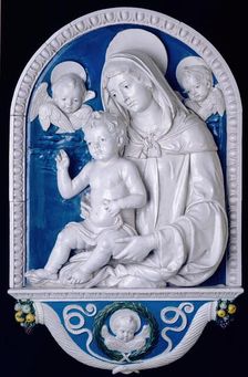 Madonna and Child, between 1490 and 1500. Creators: Virgin Mary, Jesus Christ, Andrea della Robbia