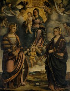 Madonna and Child between the saints Catherine and Apollonia, 1526. Creator: Dal Toso, Girolamo (1480-1548)