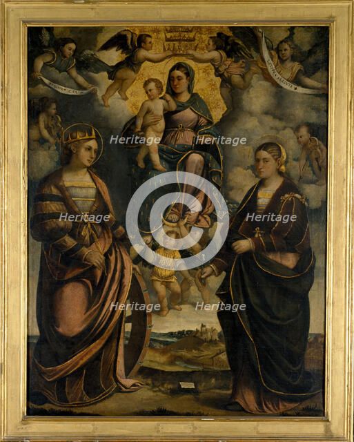Madonna and Child between the saints Catherine and Apollonia, 1526. Creator: Dal Toso, Girolamo (1480-1548).