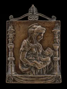 Madonna and Child between Two Candelabra. Creator: Unknown