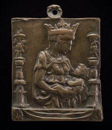 Madonna and Child between Two Candelabra, late 15th century. Creator: Unknown