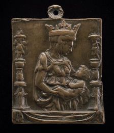 Madonna and Child between Two Candelabra, late 15th century. Creator: Unknown