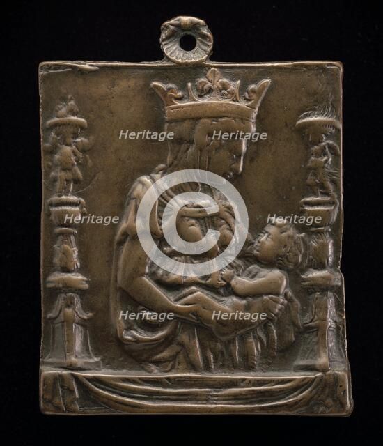 Madonna and Child between Two Candelabra, late 15th century. Creator: Unknown.