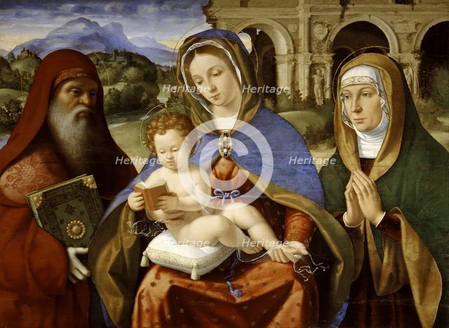 Madonna and Child between Saints Jerome and Anne (Madonna Baglioni), 1511-1512. Creator: Previtali, Andrea (ca 1480-1528).