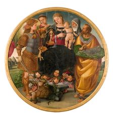 Madonna and Child between Saints (Tondo Signorelli), 1510-1515. Creator: Signorelli, Luca (ca 1441-1523)