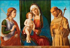 Madonna and Child between Saints Ursula and Francis of Assisi, c. 1495. Creator: Cima da Conegliano, Giovanni Battista (ca. 1459-1517)