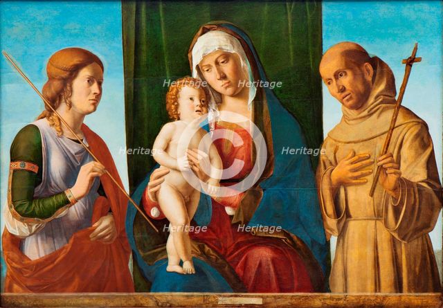 Madonna and Child between Saints Ursula and Francis of Assisi, c. 1495. Creator: Cima da Conegliano, Giovanni Battista (ca. 1459-1517).