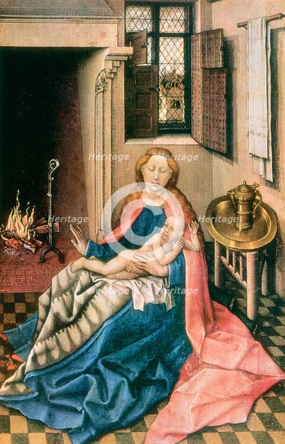 'Madonna and Child before a Fireplace', 1430s. Artist: Robert Campin