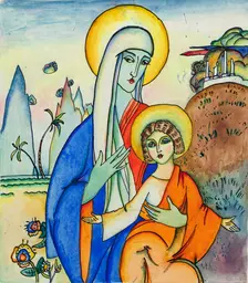 Madonna and Child, c. 1917. Creator: Kandinsky, Wassily Vasilyevich (1866-1944)