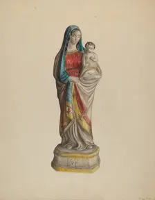 Madonna and Child, c. 1938. Creator: Mina Lowry