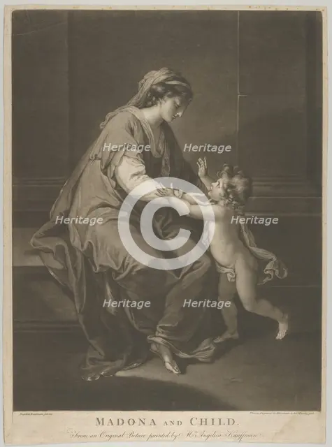 Madonna and Child, December 3, 1774. Creator: Valentine Green.