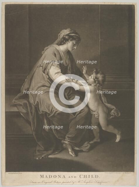 Madonna and Child, December 3, 1774. Creator: Valentine Green.