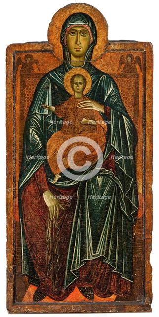Madonna and Child Enthroned and Two Angels, c1275. Creator: Master of the Bigallo Crucifix.