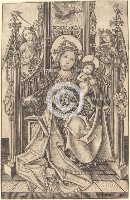 Madonna and Child Enthroned, c. 1466. Creator: Master ES.