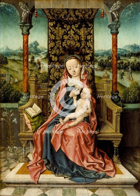 Madonna and Child Enthroned, c. 1510. Artist: Bouts, Aelbrecht (1451/54-1549)