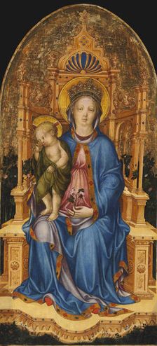 Madonna and Child Enthroned, Early 1450s. Creator: Giambono, Michele (c. 1400-c. 1462)