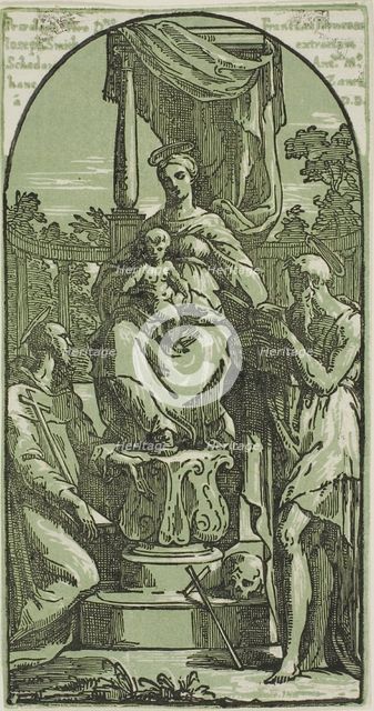 Madonna and Child Enthroned, St. Jerome and St. Francis, n.d. Creator: Anton Maria Zanetti.