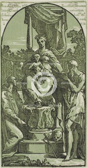 Madonna and Child Enthroned, St. Jerome and St. Francis, n.d. Creator: Anton Maria Zanetti.